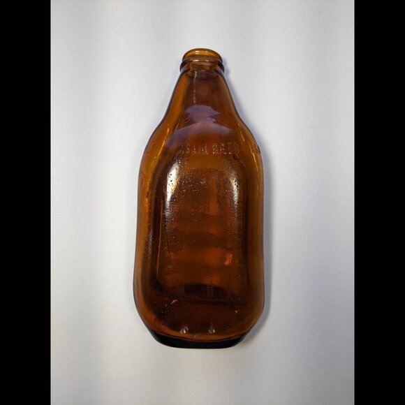 Vintage Flattened Japan Stubby Asahi Beer Bottle New York Souvenir Ashtray - Picture 4 of 5